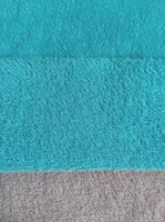 Tissu texturé simple face en maille tricotée 85% coton 15% polyester 190GSM pour T-shirts, vêtements de sport, hauts décontractés, cyan, doux et respirant