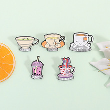 Pin logam Enamel lucu kepribadian untuk kedai kopi hadiah promosi cangkir kopi kancing lencana Pin kancing lencana - Product Image 3