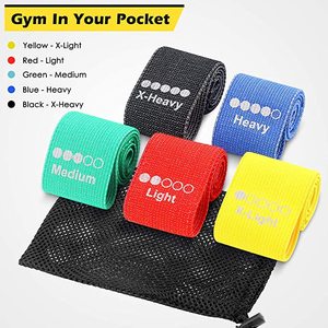 Fasce Elastiche Colorate Antiscivolo a 5 Livelli per Allenamento Glutei e Gambe, con Logo ed Etichette Personalizzate - Product Image 3