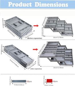 Organisateur de tiroir extensible à 3 niveaux, organisateur de tiroir pliable multi-niveaux intelligent pour le maquillage - Product Image 3