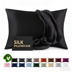 Taie d'oreiller 100% soie de mûrier pour les <span class=keywords><strong>cheveux</strong></span> et la peau, 22 momme, <span class=keywords><strong>ultra</strong></span> premium 6A, respirante, rafraîchissante, avec fermeture éclair dissimulée - Product Image 1