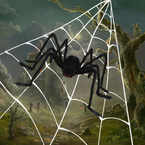 Duoyou cadılar bayramı örümcek, web bahçe dekorasyonu cadılar bayramı partisi süslemeleri örümcek çar seti, cadılar bayramı örümcek - Product Image 5