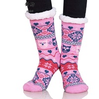 Chaussette confortable doublée Sherpa en tricot épais pour femmes