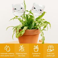 Globes d'arrosage des plantes Jardinière à arrosage automatique Insert Pointes de verre Soufflé à la main Ampoules d'eau automatiques claires Forme de chat automatique