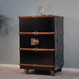 مستوردة فاخرة خفيفة من الماهوجني قديمة قابلة للنقل مع قفل من الخشب الصلب مصممة لتخزين منزل فيلا وخزانة عرض - Product Image 2