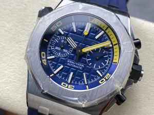 Reloj Mecánico de Lujo, Super Calidad, Resistente al Agua, 42mm, Fábrica MS, Movimiento ETA 3124, Diver 26703, Multifunción, Cronógrafo, Azul - Product Image 3