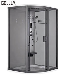 Mamparas de Ducha Modernas para <span class=keywords><strong>Baño</strong></span>, Separación de Zonas Secas y Húmedas, Marco Cuadrado de Acero Inoxidable, Acrílico de 6 mm, <span class=keywords><strong>Mampara</strong></span> Deslizante Impermeable - Product Image 5