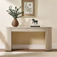 Table console moderne en bois massif, table d'entrée pour salon, table console d'entrée en bois avec tiroir