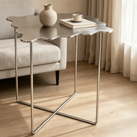 Dänischer Stil Moderner Minimalistischer Beistelltisch aus Gebürstetem Edelstahl & Kreativem Eisendesign - Neuerscheinung Wohnzimmermöbel