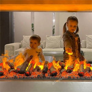 [Directo de Fábrica] <span class=keywords><strong>Chimenea</strong></span> Eléctrica Decorativa Personalizada con Llama de Imitación de Madera Realista, Inserto para Esquina, 3 Lados de Vidrio - Product Image 5