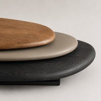 Table basse rotative Evelyn en bois de noyer pour salon, mobilier simple et créatif, table à thé pour recevoir des invités