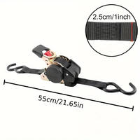 Sangle d'arrimage à cliquet auto-rétractable 25 mm (1 pouce) 500 kg, sangle de serrage en polyester avec crochet en S