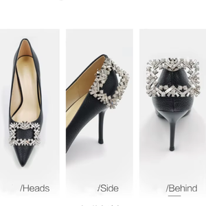 Fábrica al por mayor DIY decoración oro plata metal color aleación con Bling rhinestone rectángulo zapato clips <span class=keywords><strong>hardware</strong></span> - Product Image 6