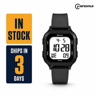 Jam Tangan Olahraga Digital Pria Layar Persegi Besar Tahan Air 30M Anti Guncangan Stopwatch Profesional Alarm Senyap Baterai 2 Tahun OEM