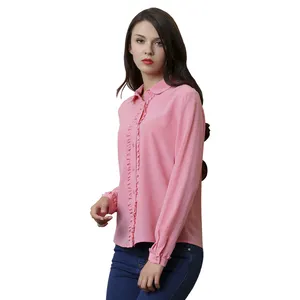 थोक शुद्ध रंग रेशम शर्ट गर्मियों लक्जरी उच्च गुणवत्ता रेशम महिलाओं के लिए ब्लाउज