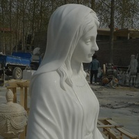 Statue religieuse à motif de marbré blanc, pierre d'extérieur en marbre, taille de vie, livraison directe d'usine