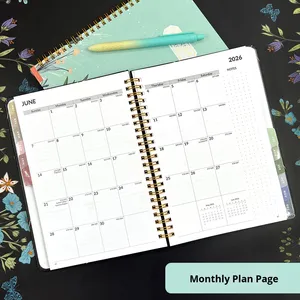In Stock 2026 New Cross-Border Planner High-Value Schedule Book Floral Spiral <b>A5</b> Strap Notebook - Product Image 3