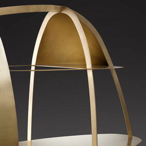 Estantería dorada creativa de lujo ligera de Italia, diseño de gama alta, sala de estar partición para, exhibición de whisky, estante de suelo multicapa - Product Image 6