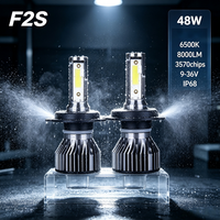 Faros Delanteros LED para Auto Sun Rise F2S H1, 12V 48W, Bombilla de Faro Delantero, Luz Alta/Baja, Luz Modificada