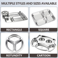 Plateau repas compartimenté 5 sections en acier inoxydable YITIAN SUS 304 – Assiette à déjeuner, assiette pour enfants, vaisselle
