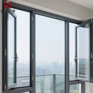 Fenêtre à battant moderne haute performance en aluminium à rupture de pont thermique avec <span class=keywords><strong>double</strong></span> <span class=keywords><strong>vitrage</strong></span> et joint EPDM pour salle de bain - Product Image 4