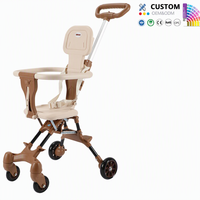 Poussette de luxe pour enfants, poussette légère pour bébé, 3,5 kg, 4 roues, pliable, pliage à une touche, double frein, pour 6 mois à 3 ans