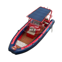 Bateau pneumatique de luxe CE Patrol 760 de 25 pieds, catamaran à double pont avec plancher en aluminium, bateau de pêche gonflable, yacht de luxe en Hypalon