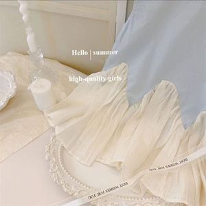 Vestito estivo senza maniche per bambine alla moda in pizzo con Splicing gonna da principessa vestiti da bambina <span class=keywords><strong>dolce</strong></span> - Product Image 6