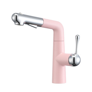 Pull Out Basin Faucet Single Handle Ceramic Valve Core Deck <b>Mounted</b> Rotatable For Bathroom Sink - Product Image 5