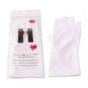 Wit Anti-Ultraviolet Open Tenen Zachte Handschoenen Nail Art UV Gel Bescherm Handschoenen Anti UV Handschoen voor Bescherming nail