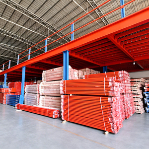 Rak Mezzanine Baja Gulung Dingin 2 Lapis Heavy Duty Kapasitas Beban 500 Kg/m² Lantai Baja Solid Berlapis Bubuk - Product Image 1