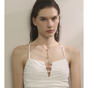 JINYOU 207 Fashion Stainless Steel Snake Shape Chain Adjustable <strong>Long</strong> Double Water Drop Pendant <strong>Necklace</strong> - Product Image 3