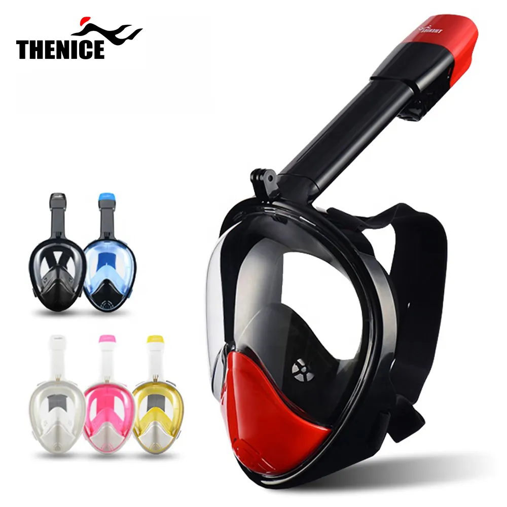 Thenice 180 Panoramic Free Breath Freedive Swimming Snorkel Full Face Diving Mask For Adult Snorkeling Gear