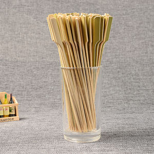 ไม้เสียบอาหารแบบแบน ทำจากไม้ไผ่ธรรมชาติ สีเขียว ย่อยสลายได้ ใช้สำหรับปิ้งย่าง บาร์บีคิว เคบับ ไม้กอล์ฟ  ไม้เสียบอาหาร  ไม้ไผ่ - Product Image 5