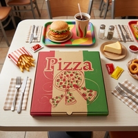 Caja para Pizza de 12 Pulgadas Longyi, Cartón Corrugado Kraft Impreso Personalizado, Embalaje de Grado Alimenticio con Relieve para Comida para Llevar de Restaurantes