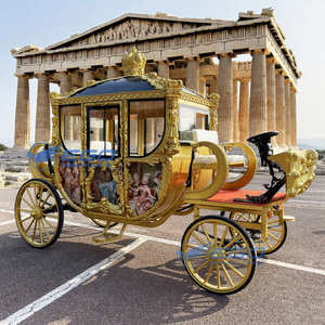 La dernière carrosse de luxe personnalisée pour mariage, sans chevaux, à 4 roues, dorée, électrique, royale, pour visites touristiques - Product Image 3