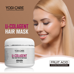 YOGI CARE 100% Mascarilla para el cabello de colágeno nutritiva afrutada orgánica Mascarilla para el cabello suave Cuidado reparador Mascarilla para el cabello para encrespamiento