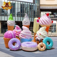 Statue de crème glacée en résine, sculpture de grande taille, décoration pour l'extérieur