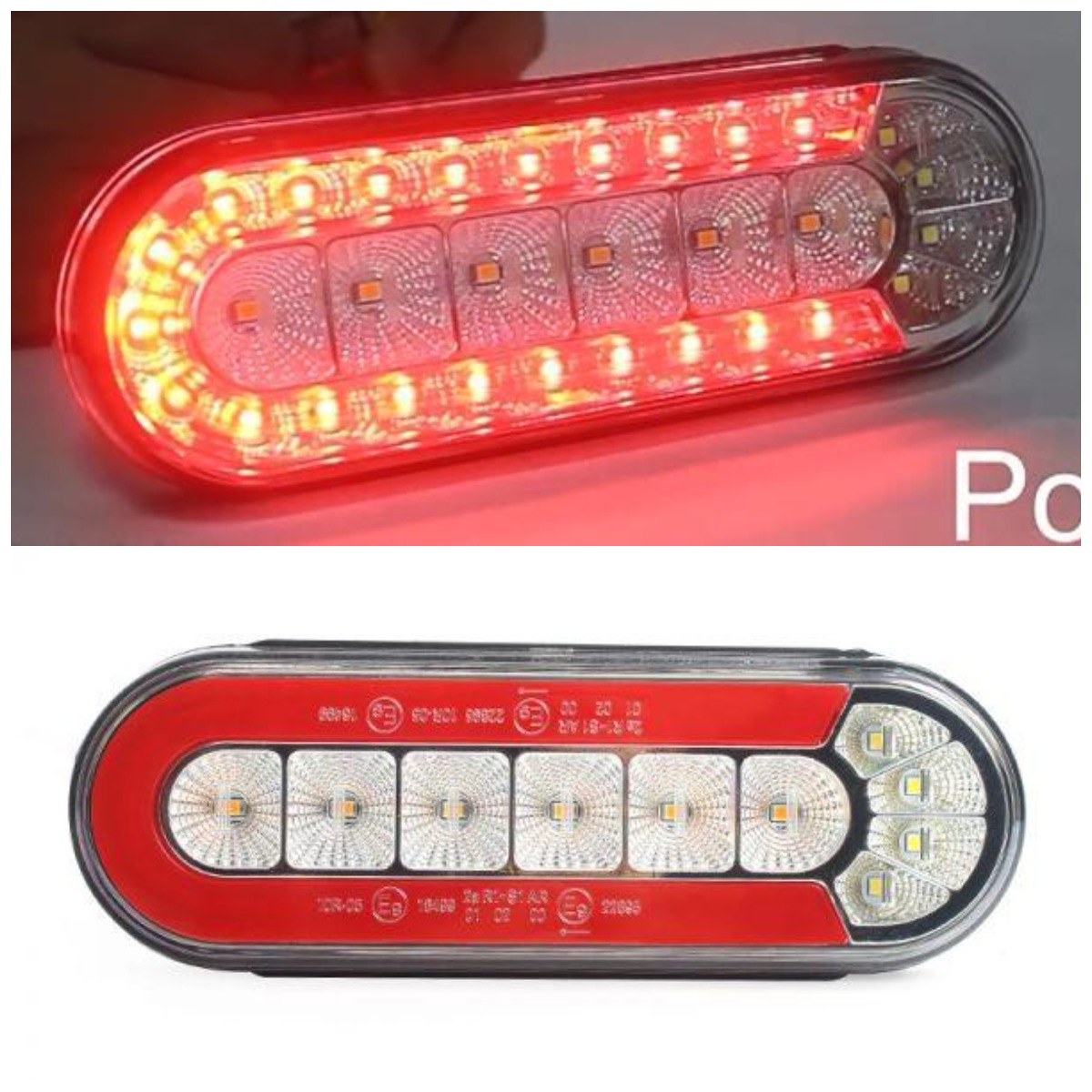 Туфли на каблуке в виде подковы ECE EMC сертифицированный универсальный ссетодиойдный задний свет 24v грузовик с прицепом светодиодный задний фонарь для грузовых автомобилей автомобиля RV ATV