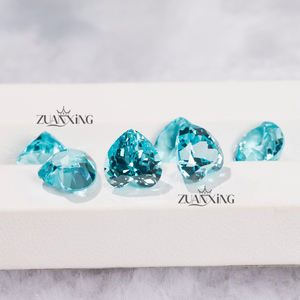 Pietre di tormalina <span class=keywords><strong>Paraiba</strong></span> coltivate in laboratorio belle pietre di diamante a cuore taglio blu verde di colore verde con pietre preziose sciolte create da laboratorio <span class=keywords><strong>Paraiba</strong></span> sintetiche - Product Image 5