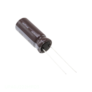 Condensateur canal fabricant CAP ALUM 2200UF 20% 6.3V RADIAL à travers trou 2200 uF UPA0J222MPD3 - Product Image 1