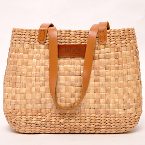Bohemian Vintage Lady Fashion Seagrass <b>Basket</b> Bag <b>Soft</b> Eco-Friendly <b>Storage</b> with Open Closure for Beach Picnic Vacation - Product Image 1