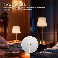 Lampe de chevet portable à hauteur réglable, style nordique, commande tactile, en métal, rechargeable, sans fil, fonctionnant sur batterie, ambiance lumineuse