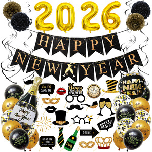 Decorazioni per Festa di Capodanno 2026, Striscione, Sfondo in Tessuto, Decorazione per Torta, Accessori per Feste di Natale e Laurea, Articoli per Feste di <span class=keywords><strong>Buon</strong></span> <span class=keywords><strong>Anno</strong></span> 2027 - Product Image 1