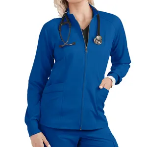 Mulheres uniformes médicos Esfrega Jaquetas Uniformes de Manga Longa Jaqueta de Roupas Cirúrgicas Hospital uniforme Scrubs