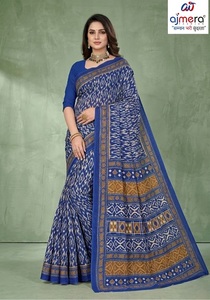 Sari traditionnel en coton Ajmera imprimé, élégant, doux, stylé, collection de mode ethnique, séchage rapide, pour femmes, mariage, toutes occasions - Product Image 4