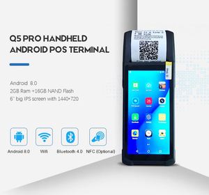 2024 nóng bán New Arrival 5.5 inch Android 8.1/4 gam <span class=keywords><strong>PDA</strong></span> POS thiết bị đầu cuối cầm tay nhận 58 Mét máy in trong kho khe cắm thẻ Sim - Product Image 2