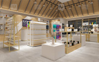 Présentoir Personnalisé Doré pour Magasin de Vêtements, Meubles de Boutique de Souvenirs, Décorations de Magasin de Cadeaux, Design d'Intérieur pour la Vente au Détail