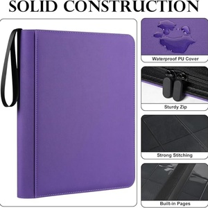 Customized Large Capacity 9 Pocket Trading <b>Card</b> <b>Binder</b> PP Inner Pages Premium PU Leather Zipper Just Case Acrylics for - Product Image 1