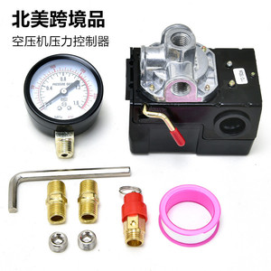 ตัวควบคุมแรงดันคอมเพรสเซอร์ G1/2 SPDT 100Psi พร้อมเกจวัดและอุปกรณ์สำหรับใช้กับปั๊มลม - Product Image 1